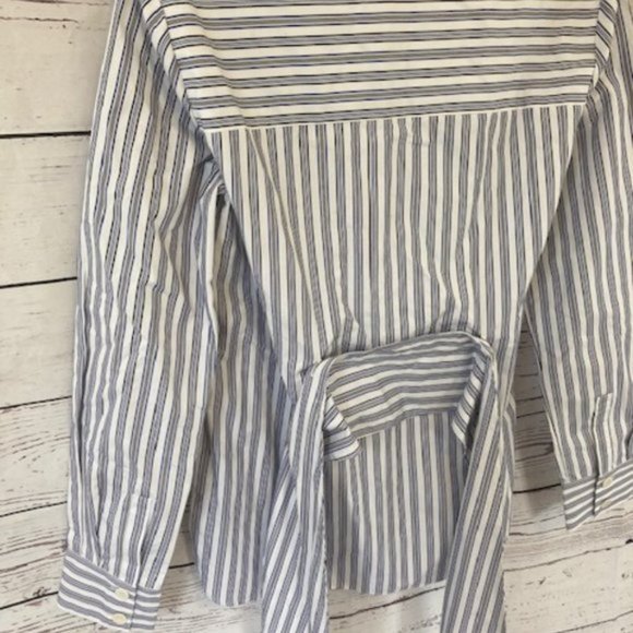 Tibi Liam Striped tie front button down blouse - Picture 10 of 13